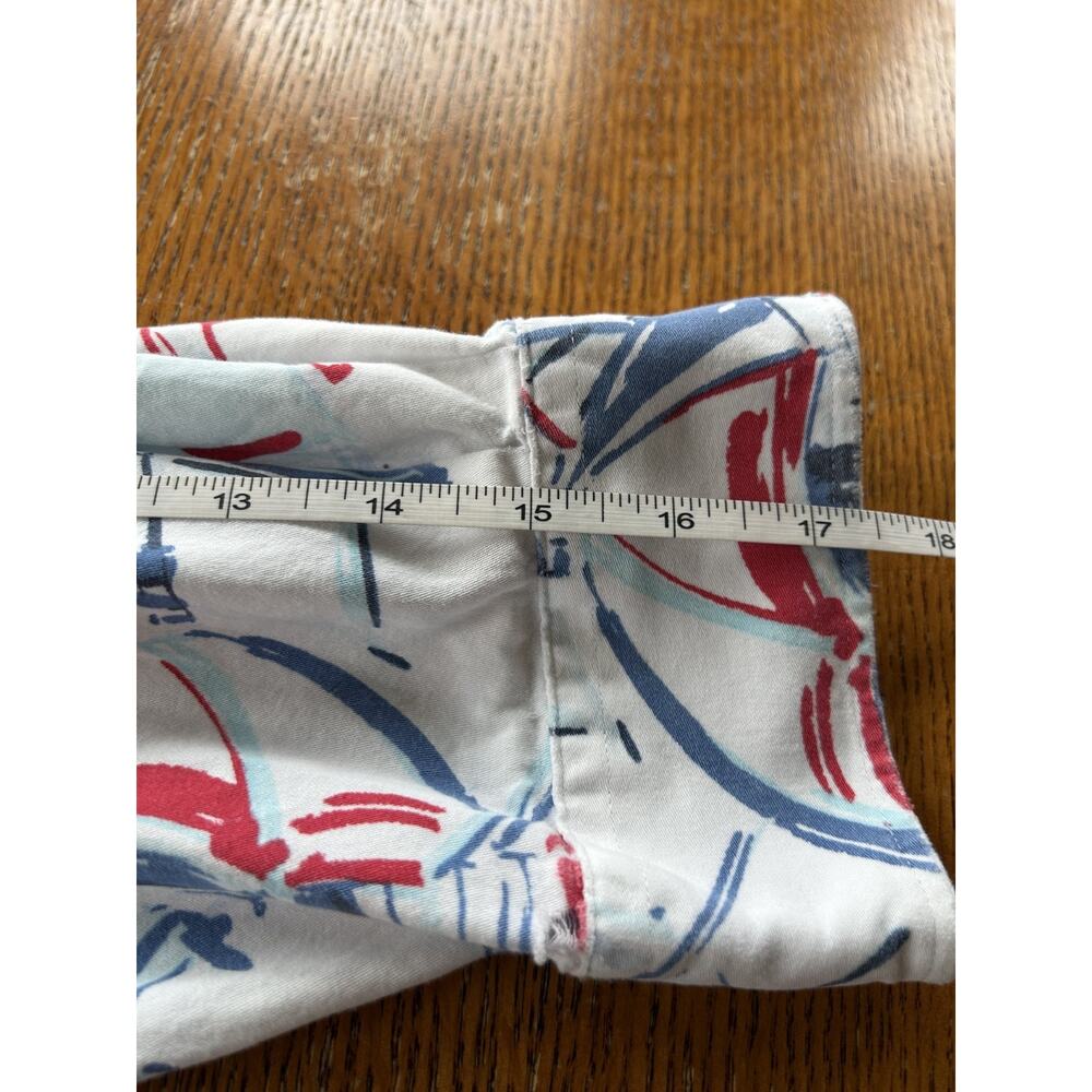 Chaps Nautical Print Button-Up Shirt Size 1X Cotton Coastal Beachy Top - Picture 10 of 11